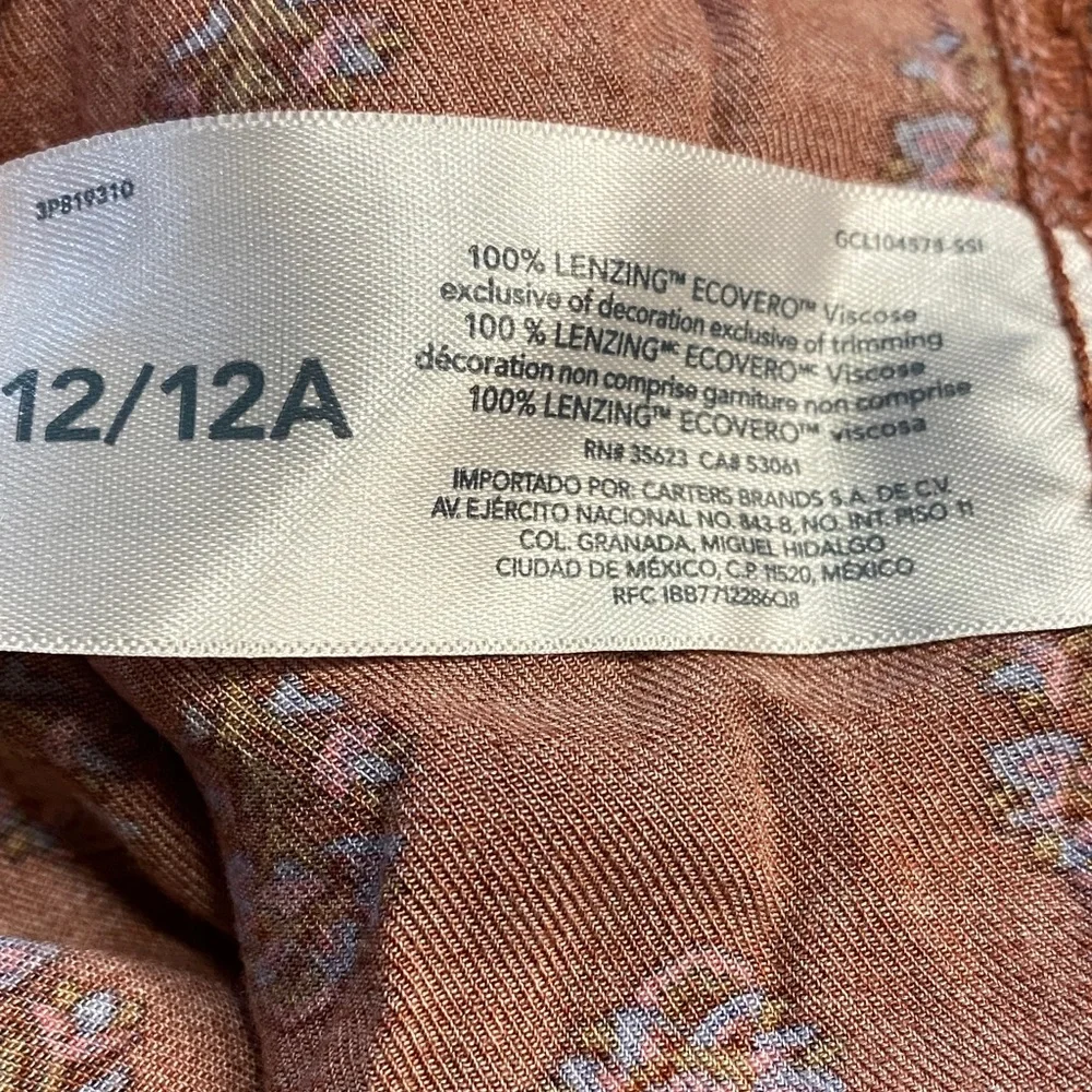 OshKosh B'gosh Terracotta Smocked Jumper 12/12A Academia School Fall